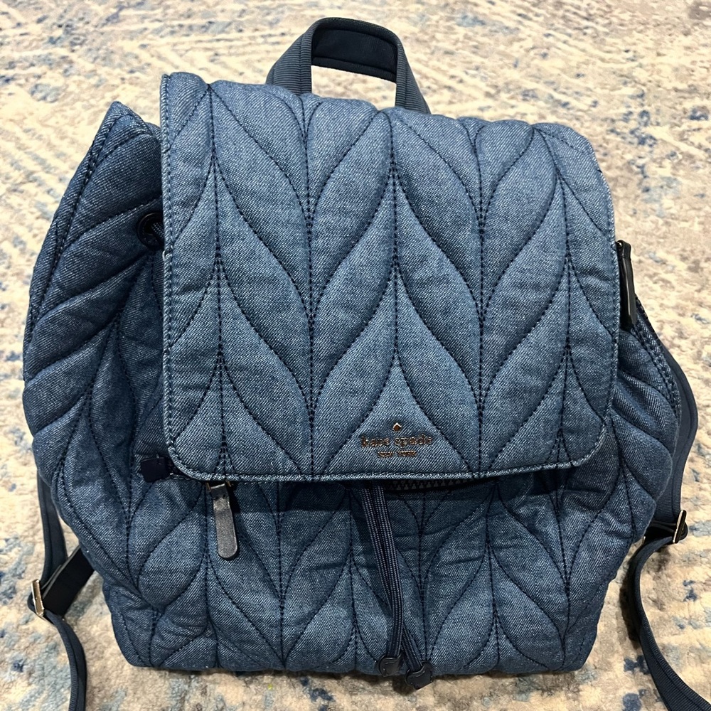kate spade denim backpack / book bag
